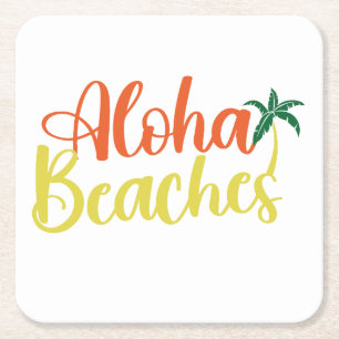 Porta-copo De Papel Quadrado Aloha Tropical Beach design