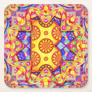 Porta-copo De Papel Quadrado Alphabet B mandala