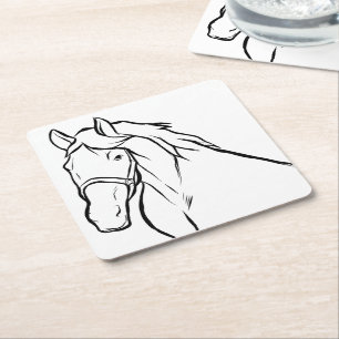 Porta-copo De Papel Quadrado Amante de Cavalos Fofo Fazendão Western Equestre