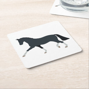 Porta-copo De Papel Quadrado Amante de Cavalos Fofo Fazendão Western Equestre