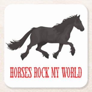 Porta-copo De Papel Quadrado Amante de Cavalos Fofo Fazendão Western Equestre