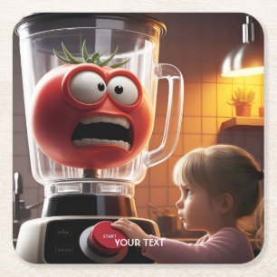 Porta-copo De Papel Quadrado Amante de tomate de garota fantástica