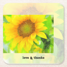 Porta-copo De Papel Quadrado Amarelo Brilhante e Cheery