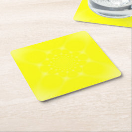 Porta-copo De Papel Quadrado Amarelo Espelhante