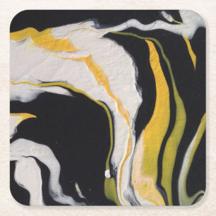 Porta-copo De Papel Quadrado Amarelo, Preto, Branco