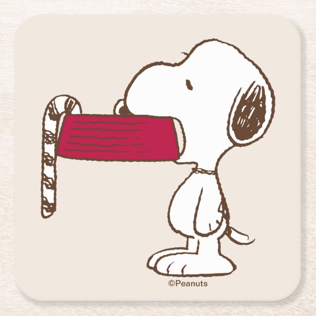 Porta-copo De Papel Quadrado Amendoins | Atrasos de férias (Frente)