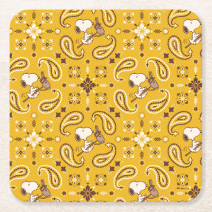 Porta-copo De Papel Quadrado Amendoins Cowboy Snoopy Bandana