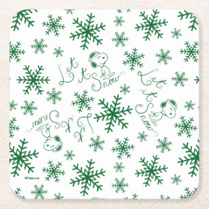 Porta-copo De Papel Quadrado Amendoins Padrão De Neve De Noopy De Natal