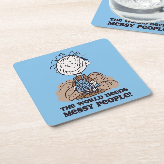 Porta-copo De Papel Quadrado Amendoins | Pigrem O Mundo Precisa De Pessoas Mens (Inclinado)