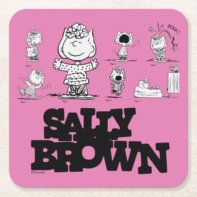 Porta-copo De Papel Quadrado Amendoins | Sally Brown (Frente)