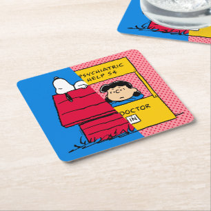 Porta-copo De Papel Quadrado Amendoins   Snoopy & Lucy Half & Half