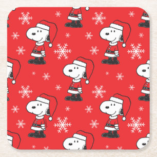 Porta-copo De Papel Quadrado Amendoins Snoopy Papai Noel