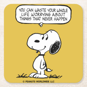 Porta-copo De Papel Quadrado Amendoins   Snoopy, você não aguenta sua vida inte