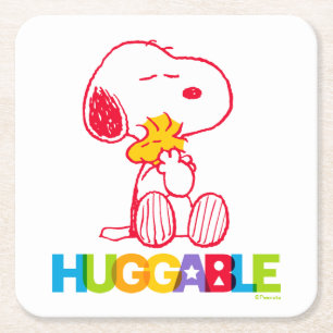 Porta-copo De Papel Quadrado Amendoins Snoopy & Woodstock Huggable