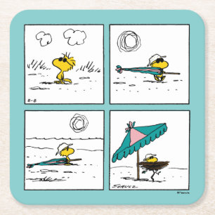 Porta-copo De Papel Quadrado Amendoins Woodstock na praia