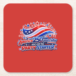 Porta-copo De Papel Quadrado América 250 Anos Depois Ainda a Iniciadora da Fest