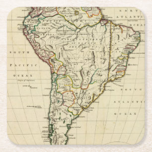 Porta-copo De Papel Quadrado Ámérica do Sul com os limites esboçados