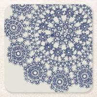 American Doily & Lace, 12, Blue On Cream Paper Pla