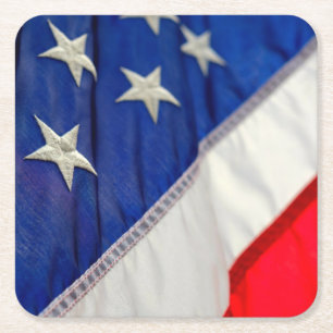 Porta-copo De Papel Quadrado American Flag EUA Red White Azul