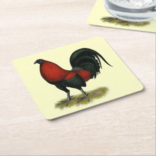 Porta-copo De Papel Quadrado American Game BB Black Red Rooster
