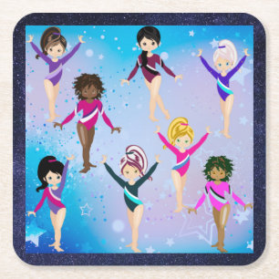 Porta-copo De Papel Quadrado Amigos da ginástica: Este Gymnast Me Parece