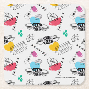 Porta-copo De Papel Quadrado AMIGOS™  Padrão de Ícone