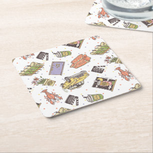Porta-copo De Papel Quadrado AMIGOS™   Padrão de Ícone de Bolinhas