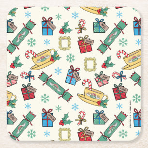 Porta-copo De Papel Quadrado AMIGOS™  Padrão de Ícone de Natal