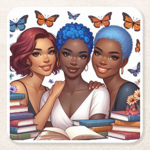 Porta-copo De Papel Quadrado Amizade e Palavras