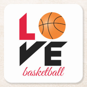 Porta-copo De Papel Quadrado Amor ao basquete
