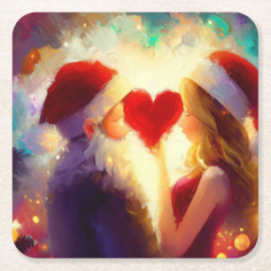 Porta-copo De Papel Quadrado Amor de Natal 1