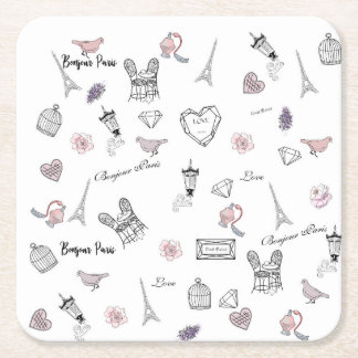 Porta-copo De Papel Quadrado Amor pela Peris Bohemian Chic Boho Girl