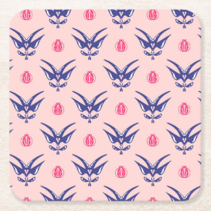 Porta-copo De Papel Quadrado Andorinha Azul & Coração Rosa
