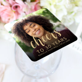 Porta-copo De Papel Quadrado Animadores de Fotos do aniversário de 30 anos