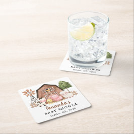 Porta-copo De Papel Quadrado Animais da Fazenda, Animais Fofos, Celeiro, Chás d