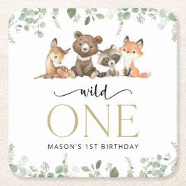 Porta-copo De Papel Quadrado Animais Da Floresta, Floresta, Selvagem Um, Primei