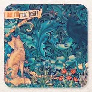 Porta-copo De Papel Quadrado Animais na Floresta, Papel Quadrado William Morris