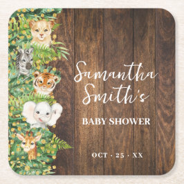 Porta-copo De Papel Quadrado Animais Safari Russos Decência do Partido do Chá d