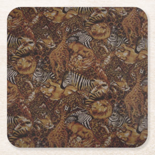 PORTA-COPO DE PAPEL QUADRADO ANIMAL SAFARI JUNGLE