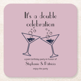 Porta-copo De Papel Quadrado Aniversário comum de celebrações duplas roxas mode