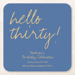 Porta-copo De Papel Quadrado Aniversário de 30 anos moderno simples