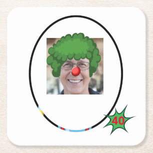 Porta-copo De Papel Quadrado aniversário de 40 anos Mens Novo Palhaço Engraçado