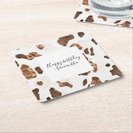 Porta-copo De Papel Quadrado Aniversário de Impressão de vaca de chocolate cast