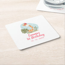 Aniversário de Little Giraffe (Girl Safari Animal)