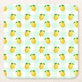 Porta-copo De Papel Quadrado Aniversário de Verão com Limão Cítrico