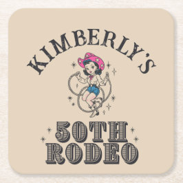 Porta-copo De Papel Quadrado Aniversário do 50º Rodeio Ocidental