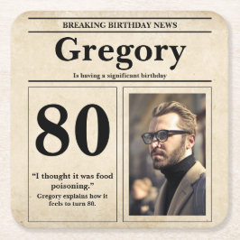 Porta-copo De Papel Quadrado Aniversário do 80 de de Notícias com Cotação Engra