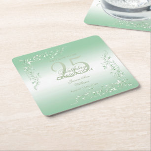 Porta-copo De Papel Quadrado Aniversário do Elegante Emerald Decoration 25
