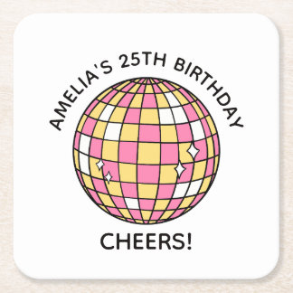 Porta-copo De Papel Quadrado Aniversário Personalizado