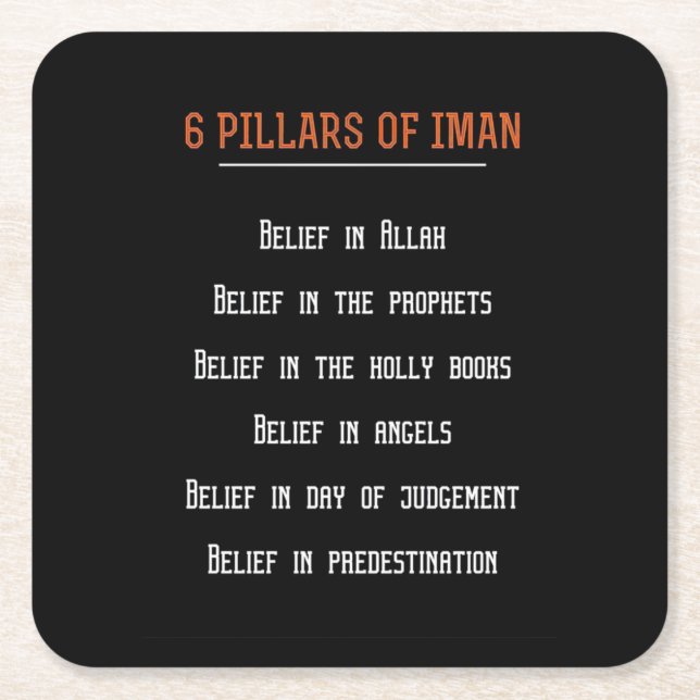 Porta-copo De Papel Quadrado Aniversário Presente 6 Pilares De Iman (Frente)